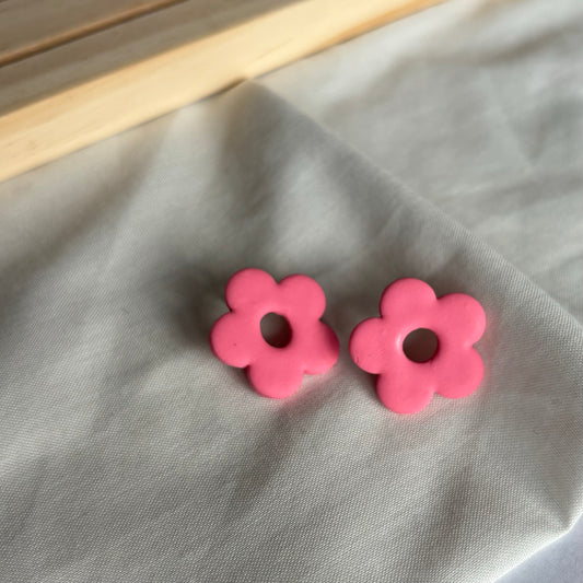 Floral Clay Stud Earrings
